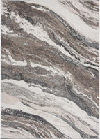 Abstract Art Deco Area Rug Grey 2X3 | Marble Swirl Pattern, Medium Pile, Living Room Carpet