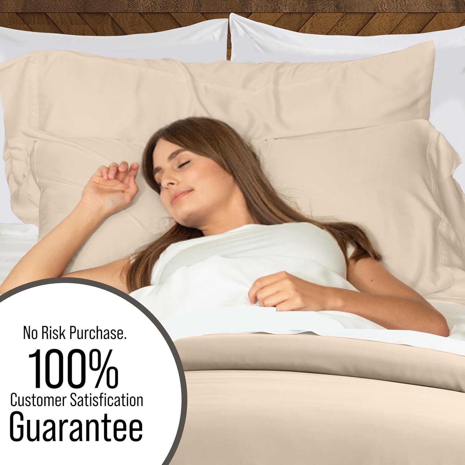 Bella Coterie | Luxury Bamboo Viscose King Size Duvet Cover Set | Organically Grown | Cooling | Ultra Soft | 8 Corner Ties | 2 Pillow Shams | 106" X 94" | No Insert [Dune]