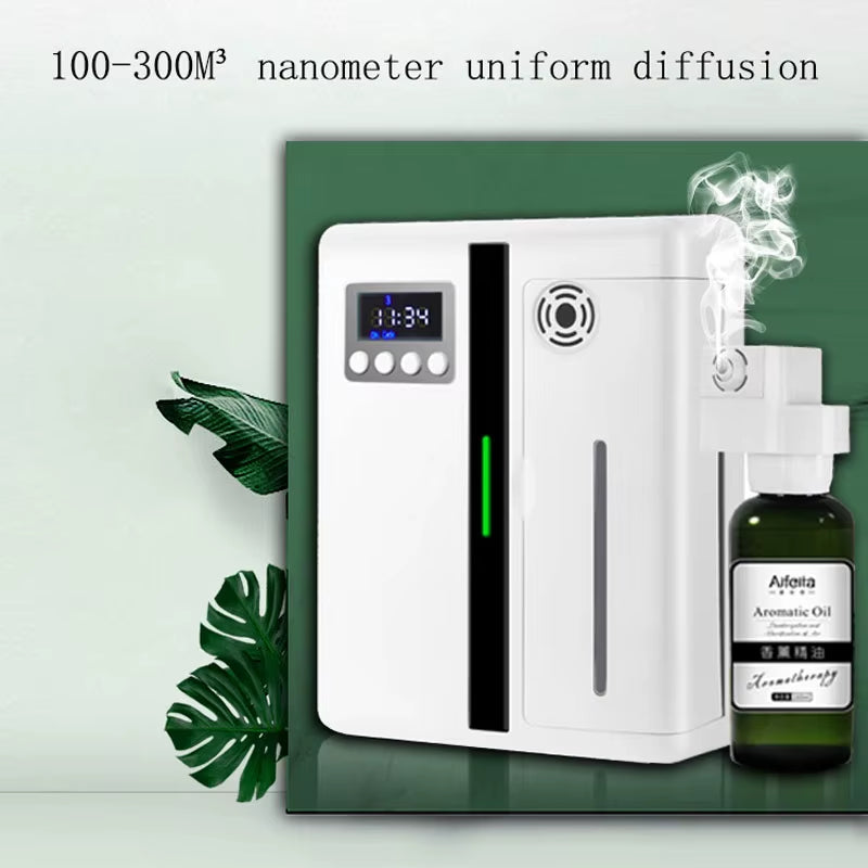 Scent Machine Aroma Diffuser Wall Mounted Hotel 160ML Aroma Diffuser with Fan inside for Large Area Hotel Lobby Home Fragrance