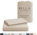 Bella Coterie | Luxury Bamboo Viscose King Size Duvet Cover Set | Organically Grown | Cooling | Ultra Soft | 8 Corner Ties | 2 Pillow Shams | 106" X 94" | No Insert [Dune]