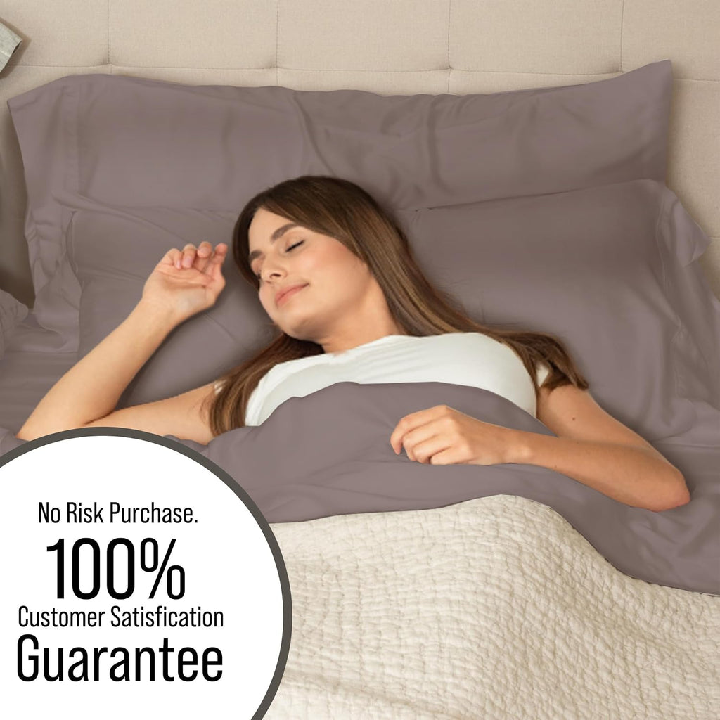 Bella Coterie | Luxury Bamboo Viscose King Size Duvet Cover Set | Organically Grown | Cooling | Ultra Soft | 8 Corner Ties | 2 Pillow Shams | 106" X 94" | No Insert [Mocha]