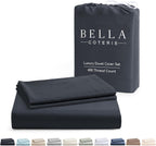 Bella Coterie | Luxury Bamboo Viscose Cal King Size Duvet Cover Set | Organically Grown | Cooling | Ultra Soft | 8 Corner Ties | 2 Pillow Shams | 94" X 106" | No Insert [Charcoal Grey]
