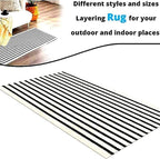 Small Black and White Layering Front Doormat Rug 2X4.3Ft Striped Outdoor Porch Rug Cotton Woven Carpet Layered under Mats Rugs for Front Door Farmhouse Patio Bath Welcome Decor.