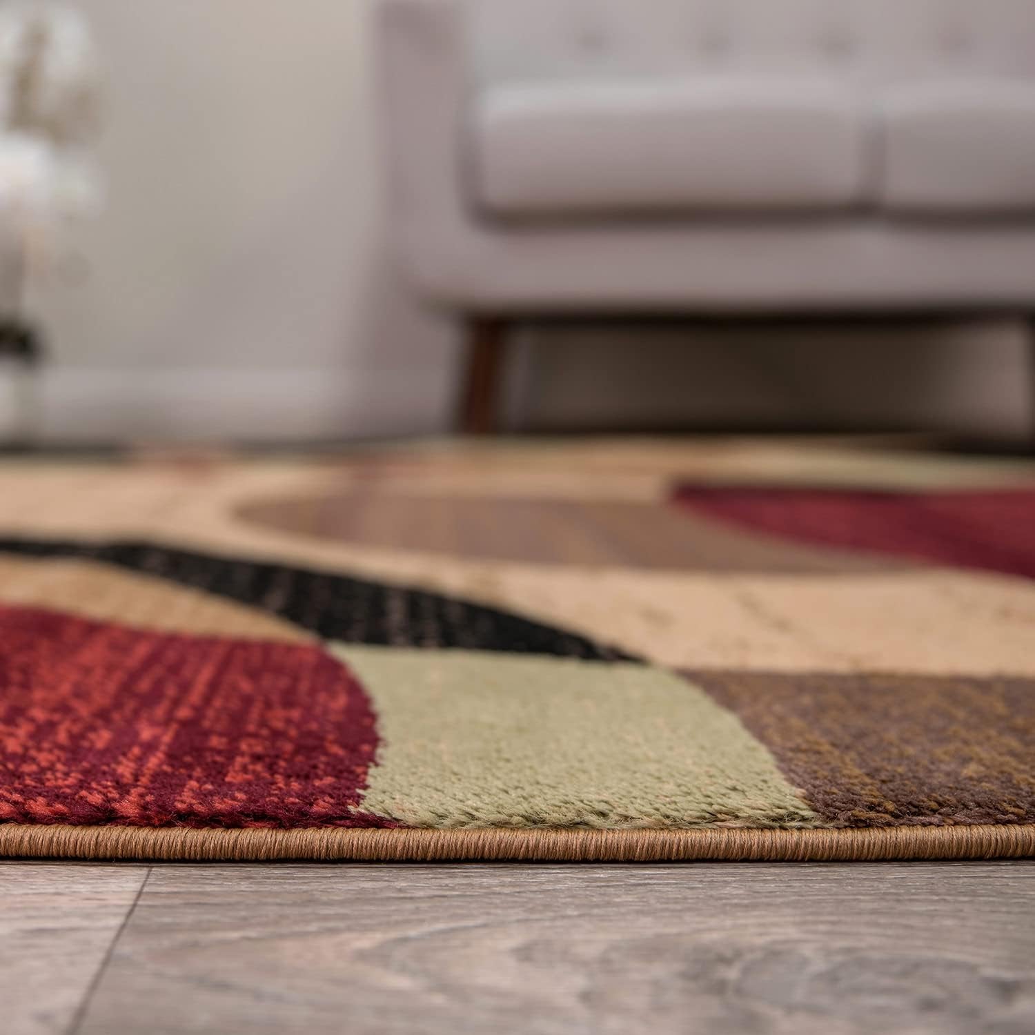 Abstract Circles Contemporary Runner Rug Multi 2' X 7'2"