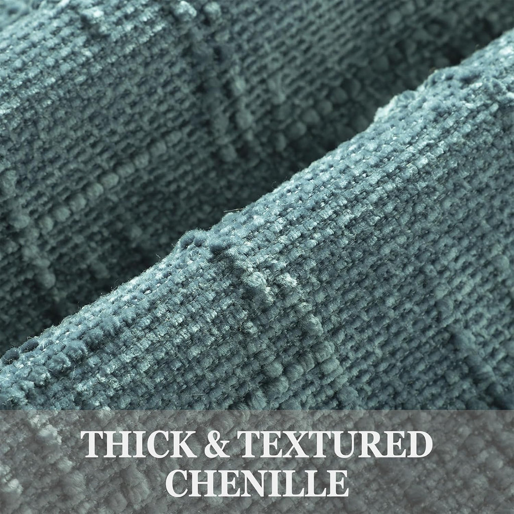 Textured Chenille Throw Pillow Covers 18X18 Set of 2 Teal | Fall Modern Farmhouse Soft Cozy Slubby Couch Pillow Cases Boho Decorative Pillow Cases for Bed Sofa Living Room Home Decor
