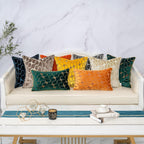 Beige Square Throw Pillow Cover Wavy Velvet Cushion Cover Modern Zippered Pillowcase for Sofa Couch Bedroom Living Room Chair, 18 X 18 Inch