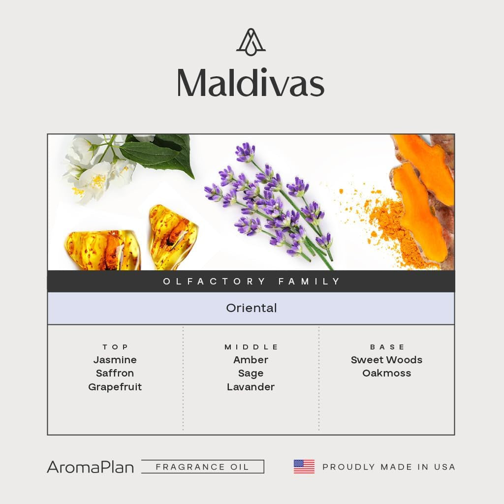 Hotel Scents Maldivas 5 Fl Oz (148Ml), Home Luxury Aroma & Hotel Fragrance Diffuser Oil- Hotel Diffuser Oil for Aromatherapy- USA Made, Bigger Bottle, Bolder Aroma & Longer Lasting