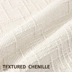 Textured Chenille Throw Pillow Covers 18X18 Set of 2 Cream White | Fall Modern Farmhouse Soft Cozy Slubby Couch Pillow Cases Boho Decorative Pillow Cases for Bed Sofa Living Room Home Decor