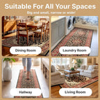 Barclay Collection Medallion Kashan Black 2X7 Runner Rug - for Hallways, Kitchens, and Entryways