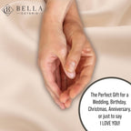 Bella Coterie | Luxury Bamboo Viscose Queen Size Duvet Cover Set | Organically Grown | Cooling | Ultra Soft | 8 Corner Ties | 2 Pillow Shams | 90" X 94" | No Insert [Champagne]