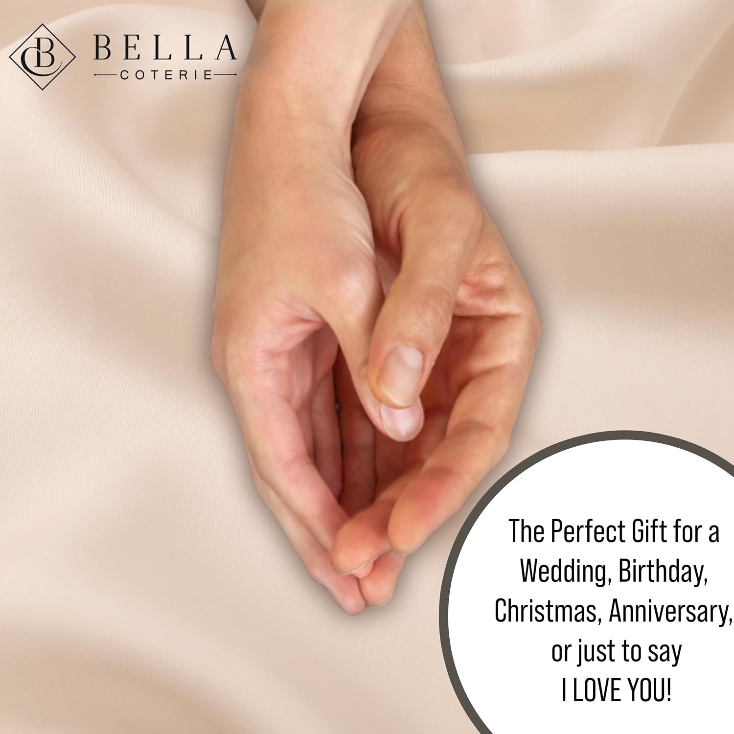 Bella Coterie | Luxury Bamboo Viscose Queen Size Duvet Cover Set | Organically Grown | Cooling | Ultra Soft | 8 Corner Ties | 2 Pillow Shams | 90" X 94" | No Insert [Champagne]
