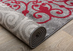 Contemporary Modern Floral Indoor Soft Runner Area Rug 2' X 7'2" Red