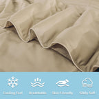 Viscose from Bamboo Comforter Twin Size, Cooling Lightweight Duvet Insert, Organic Natural Summer Bedding Blanket for Hot Sleepers,8 Corner Tabs 90" L X 65" W