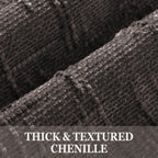 Textured Chenille Throw Pillow Covers 18X18 Set of 2 Dark Brown | Fall Modern Farmhouse Soft Cozy Slubby Couch Pillow Cases Boho Decorative Pillow Cases for Bed Sofa Living Room Home Decor