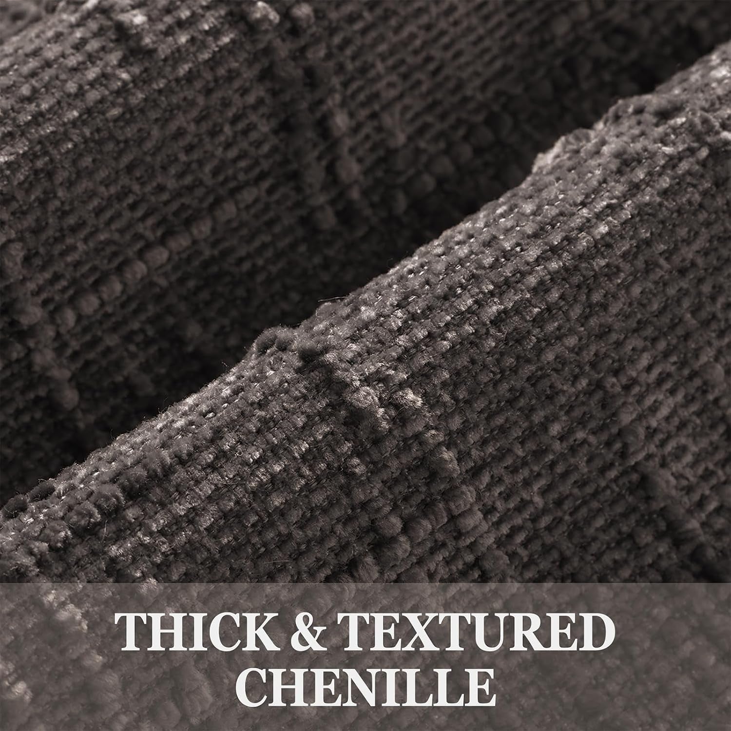 Textured Chenille Throw Pillow Covers 18X18 Set of 2 Dark Brown | Fall Modern Farmhouse Soft Cozy Slubby Couch Pillow Cases Boho Decorative Pillow Cases for Bed Sofa Living Room Home Decor