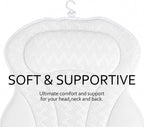 Bath Pillows,Bathtub Pillows for Head and Neck Back Support,Bath Pillows for Tub with Soft 4D Breathable Mesh Fabric and Nonslip Suction Cups,Relaxing Bath Accessories Spa Gifts .(Wave White)