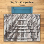 Abstract Art Deco Area Rug Grey 2X3 | Marble Swirl Pattern, Medium Pile, Living Room Carpet