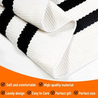 Small Black and White Layering Front Doormat Rug 2X4.3Ft Striped Outdoor Porch Rug Cotton Woven Carpet Layered under Mats Rugs for Front Door Farmhouse Patio Bath Welcome Decor.