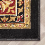 Barclay Collection Medallion Kashan Black 2X7 Runner Rug - for Hallways, Kitchens, and Entryways