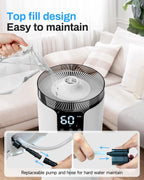 16L Smart Humidifier Large Room, Whole House Humidifier for Home 1500 Sq.Ft with App/Voice/Remote Control, Ultrasonic Cool Mist Humidifiers for Bedroom, Plants, Office with Tube, White