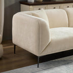 82" Modern Couch with Metal Legs, Upholstered Boucle Sofa, 3-Seater Luxury Deep Seat Sofas, Tall Minimalist Cloud Curved Sofa, Comfy Couches for Living Room Home Office Apartment, Cream