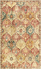 Moroccan Trellis Washable Small Area Rug, 3X5 Area Rug for Bedroom Living Room, Non-Slip Oriental Accent Throw Carpet for Kitchen Office Entryway Bathroom Office Elise, Red/Orange