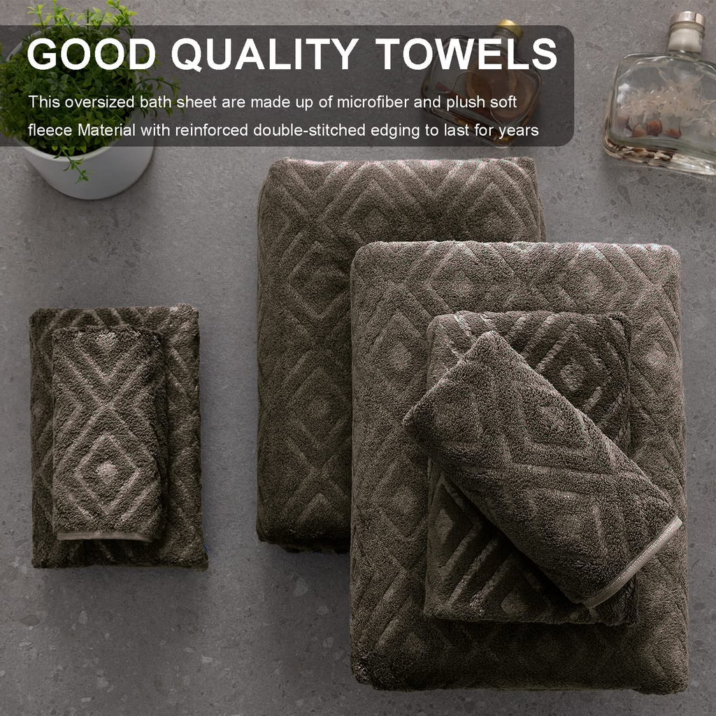 4 Pack Oversized Bath Towel Set Dark Coffee 600 GSM Ultra Soft Extra Large Bath Sheet Towels 35"X70" Bathroom Towels Hotel Luxurious Towels