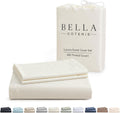 Bella Coterie | Luxury Bamboo Viscose King Size Duvet Cover Set | Organically Grown | Cooling | Ultra Soft | 8 Corner Ties | 2 Pillow Shams | 106" X 94" | No Insert [Ivory]