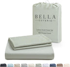 Bella Coterie | Luxury Bamboo Viscose California King Size Duvet Cover Set | Organically Grown | Cooling | Ultra Soft | 8 Corner Ties | 2 Pillow Shams | 94" X 106" | No Insert [Sea Glass]