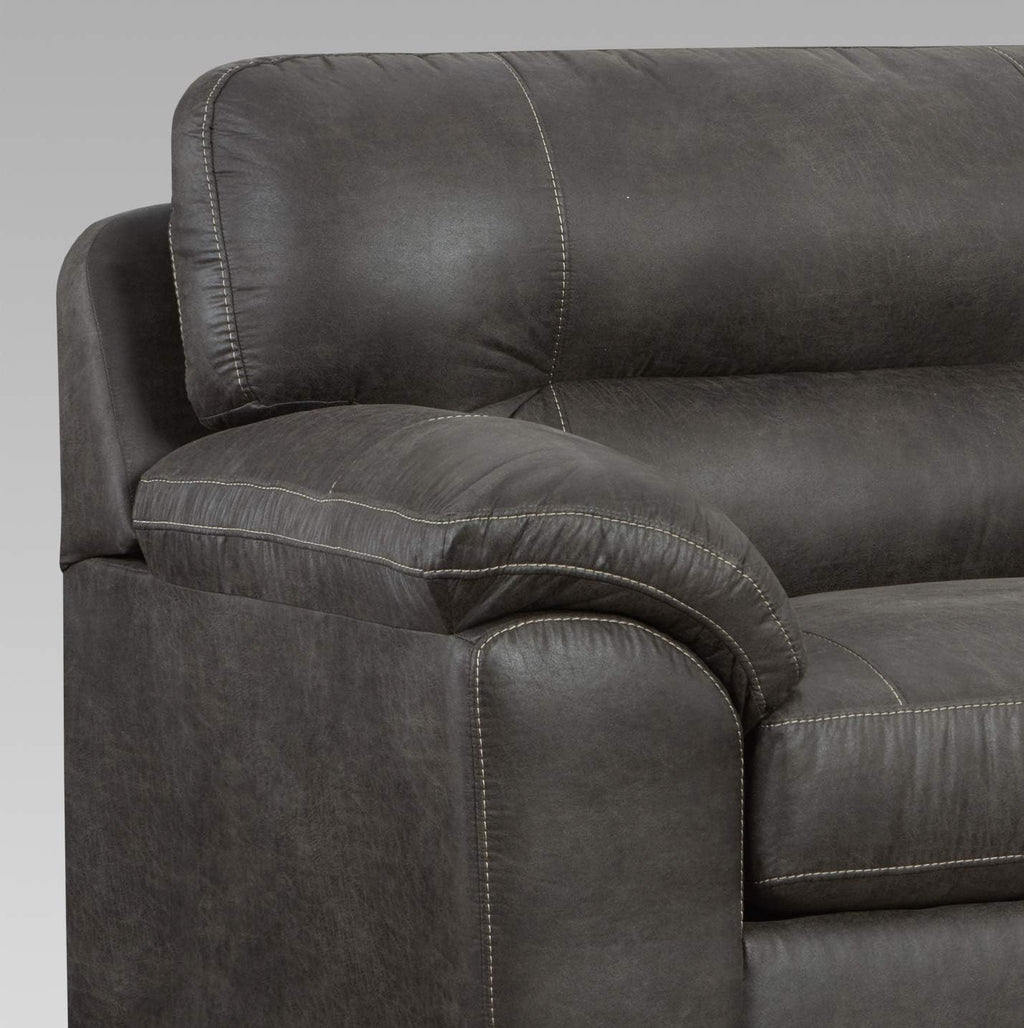 Tirana Contemporary Fabric Pillow-Top Arm Sofa, Sequoia Ash