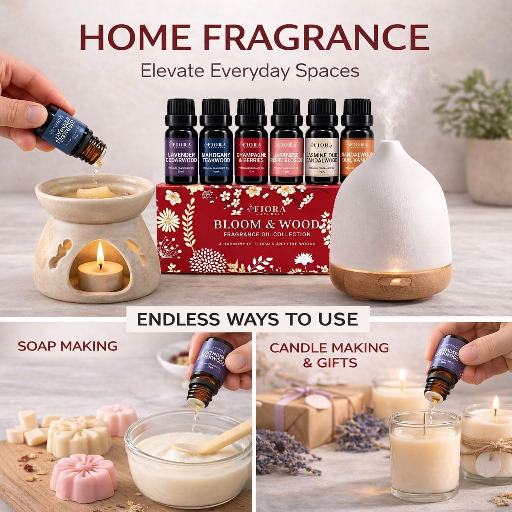 Premium Fragrance Oil Set for Candle Making, Soap, Wax Melts and Diffusers | Highly Concentrated Scented Oils for Home Fragrance, Long Lasting Aroma Oils Gift Set for Diffusers & DIY, Selfcare Gift