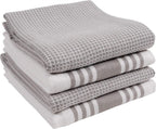Kitchen Towels, Set of 4 Absorbent, Durable and Soft Towels | Perfect for Kitchen Messes and Drying Dishes, 18 X 28 – Inches, Drizzle, Small