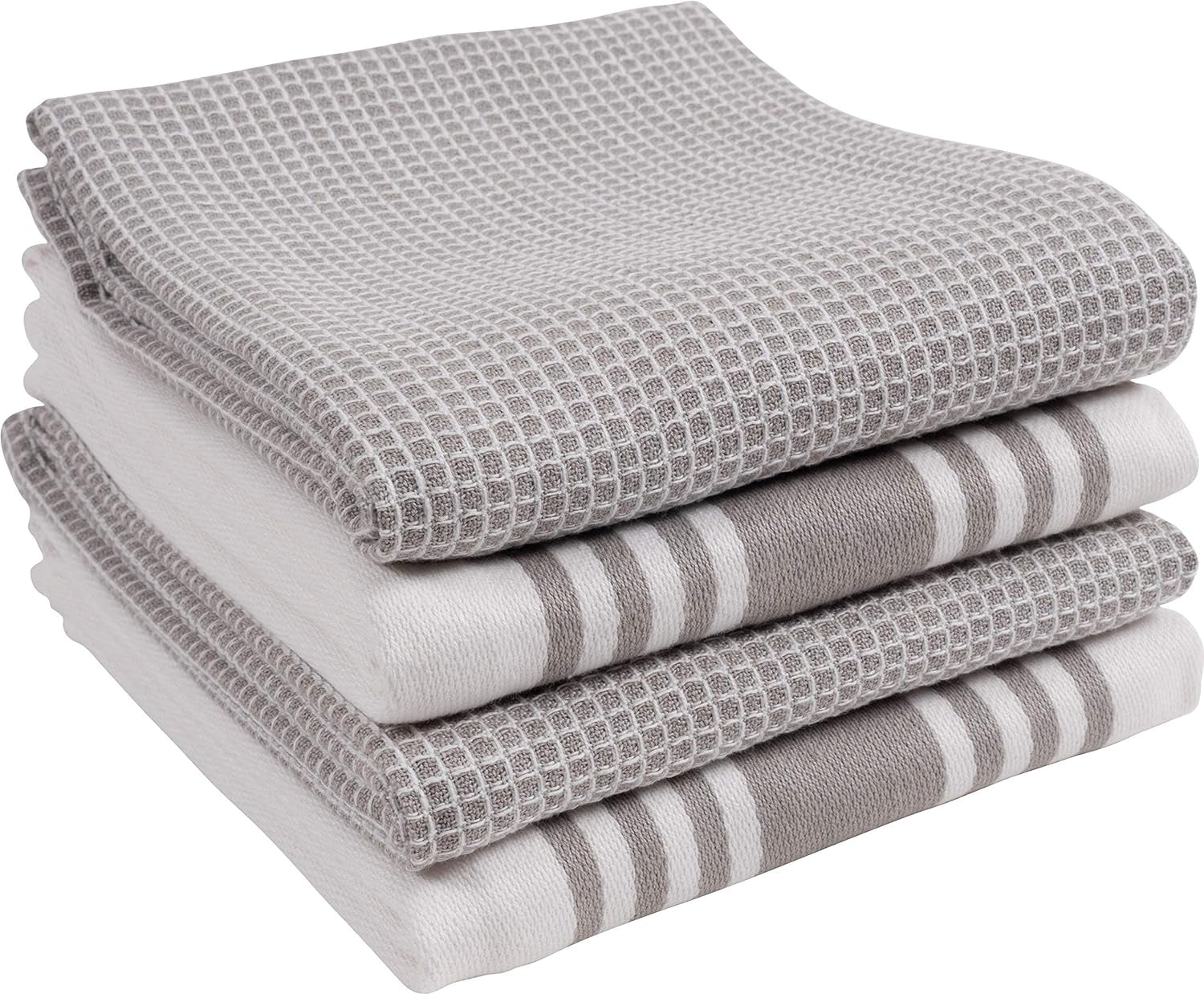 Kitchen Towels, Set of 4 Absorbent, Durable and Soft Towels | Perfect for Kitchen Messes and Drying Dishes, 18 X 28 – Inches, Drizzle, Small