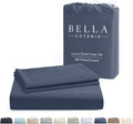 Bella Coterie | Luxury Bamboo Viscose King Size Duvet Cover Set | Organically Grown | Cooling | Ultra Soft | 8 Corner Ties | 2 Pillow Shams | 106" X 94" | No Insert [Slate Blue]