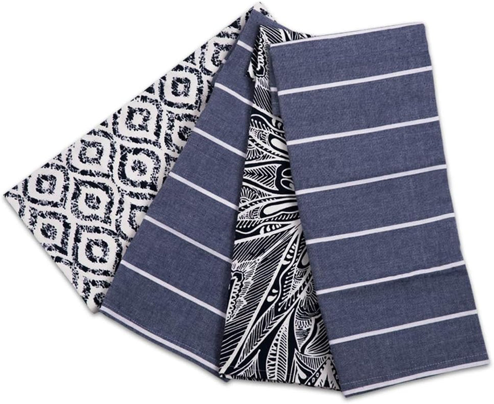 Cotton Kitchen Towels Set of 4 - Absorbent Dish Towels Set | 100% Premium Cotton, Size, Super Absorbent, Durable & Good Shape, Mindblowing Tips, Cotton, Trellise Print