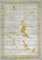 Area Rugs Marble 2X7 Cream Gold Carpet Modern Abstract Rug Living Room Dining Bedroom Rug