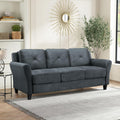 Harrington 80.3" Sofa, Transitional Modern, Pocket Coil Comfort, Easy Assembly, Microfiber Fabric, Dark Grey