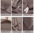 Bella Coterie | Luxury Bamboo Viscose King Size Duvet Cover Set | Organically Grown | Cooling | Ultra Soft | 8 Corner Ties | 2 Pillow Shams | 106" X 94" | No Insert [Mocha]