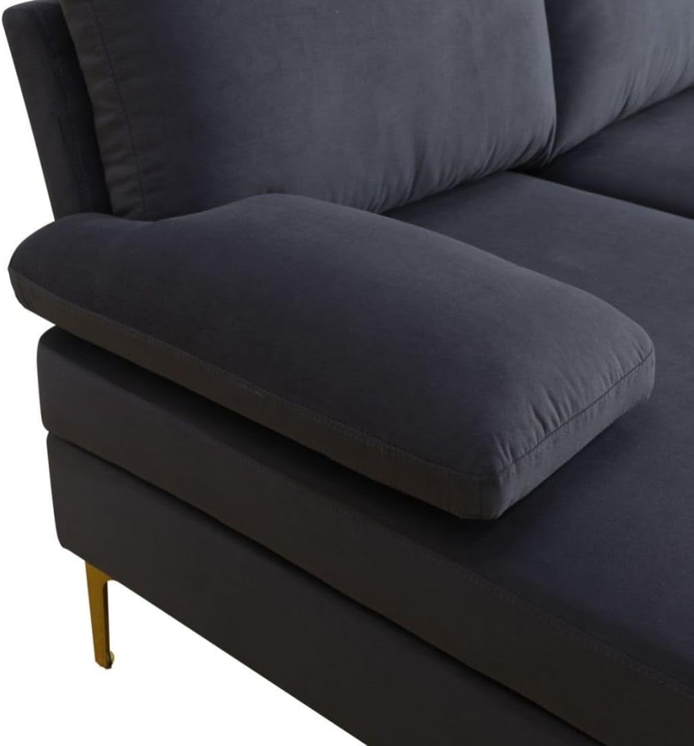 Modular Sectional Sofa, U-Shaped Couch with Pillow, Comfy Cozy Corner Sofas for Modern Living Room/Bedroom/Office/Apartment, Off-Grey Flannel
