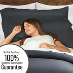 Bella Coterie | Luxury Bamboo Viscose Cal King Size Duvet Cover Set | Organically Grown | Cooling | Ultra Soft | 8 Corner Ties | 2 Pillow Shams | 94" X 106" | No Insert [Charcoal Grey]