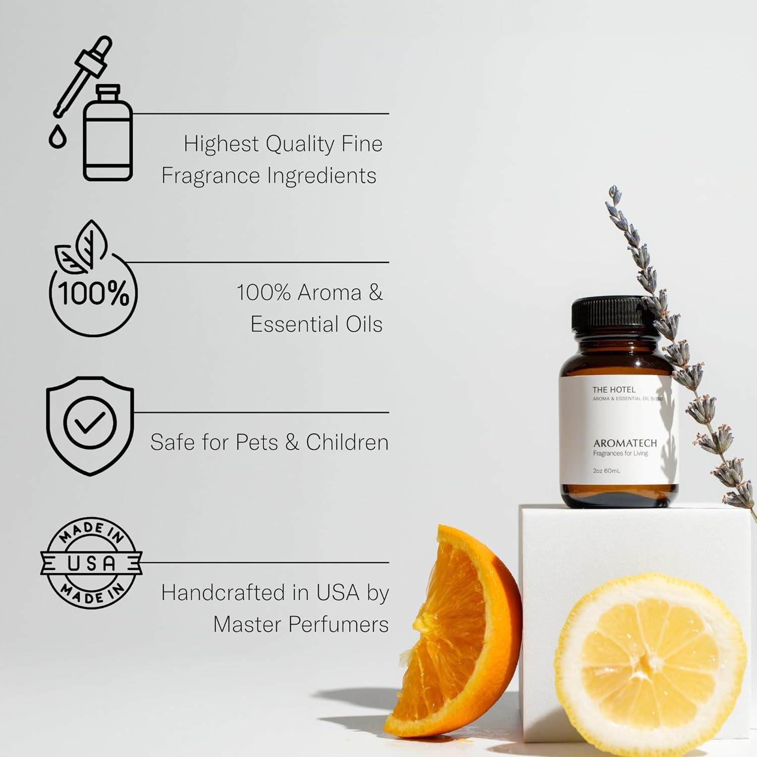 the Hotel Aroma Essential Oil Blend: Luxury Hotel Inspired Aromatherapy with Lemon, Lavender, Peach & Pine for Ultrasonic Diffusers & Nebulizers (500 Ml, the Hotel)