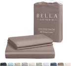 Bella Coterie | Luxury Bamboo Viscose King Size Duvet Cover Set | Organically Grown | Cooling | Ultra Soft | 8 Corner Ties | 2 Pillow Shams | 106" X 94" | No Insert [Mocha]