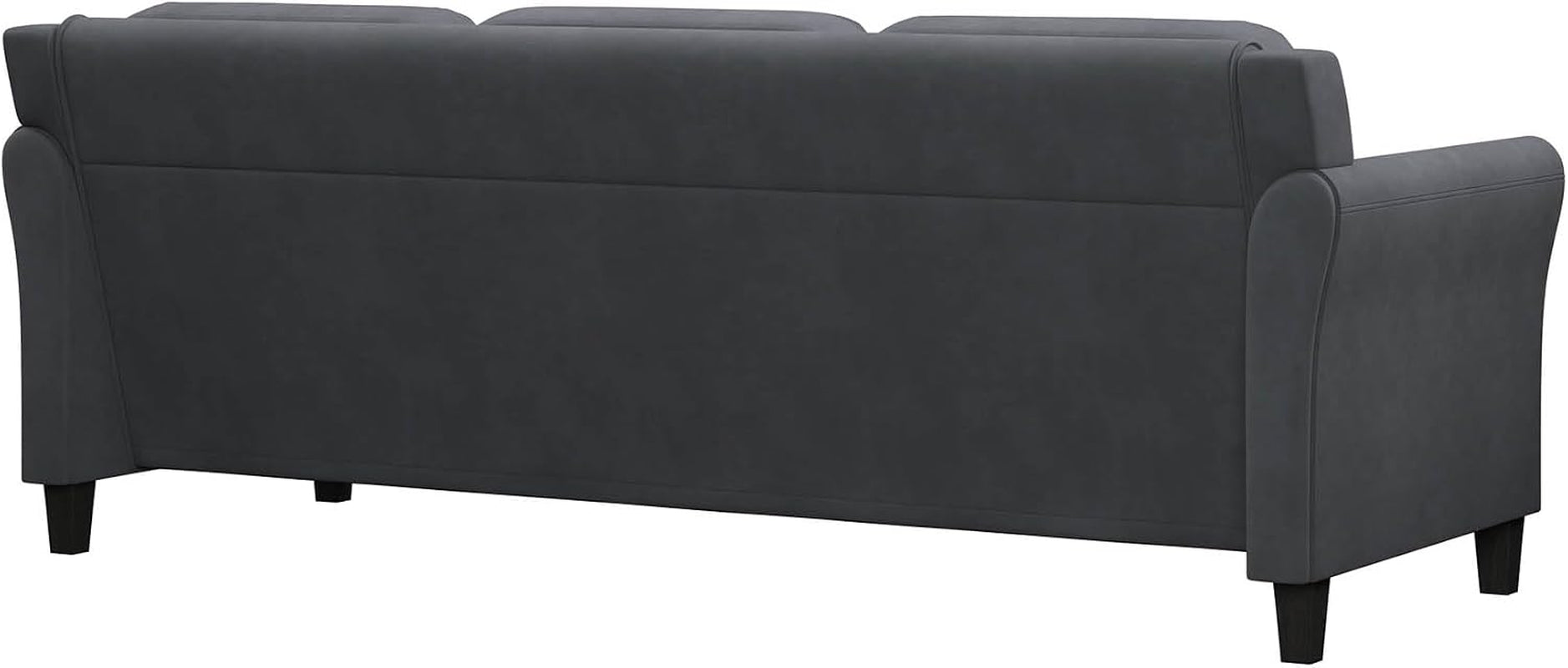 Harrington 80.3" Sofa, Transitional Modern, Pocket Coil Comfort, Easy Assembly, Microfiber Fabric, Dark Grey