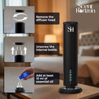 Rechargeable Waterless Diffuser, 1100 Sqft, Set 3 Diffuser Oil | All-Day Battery, No Outlets Needed – Coldair, Tower Silent, Auto Shut-Off, Night Light, Take It Anywhere, Set Hotel Oil