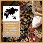 Barclay Collection Medallion Kashan Black 2X7 Runner Rug - for Hallways, Kitchens, and Entryways
