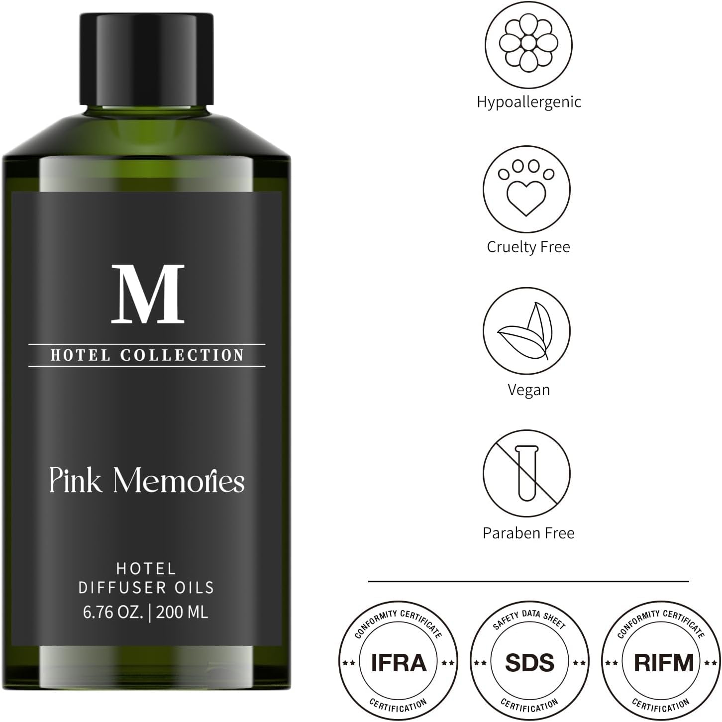 Hotel Collection Diffuser Oil-Pink Memories, 6.76 Fl Oz (200Ml), Home Luxury Aroma & Hotel Fragrance Diffuser Oil- Essential Oils for Aromatherapy Bigger Bottle, Longer Lasting Aroma
