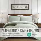 Bella Coterie | Luxury Bamboo Viscose California King Size Duvet Cover Set | Organically Grown | Cooling | Ultra Soft | 8 Corner Ties | 2 Pillow Shams | 94" X 106" | No Insert [Sea Glass]