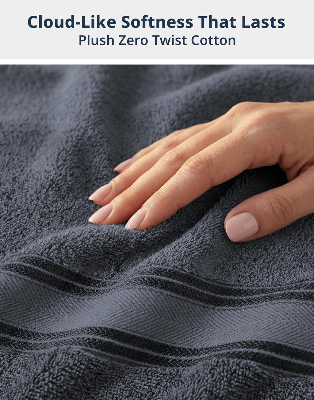 100% Cotton 4 Pack Bath Towels Set (28"X54") - Zero Twist, Large Cotton Towels for Bathroom - Quick Dry, Soft & Absorbent Bath Towel Set - Remains Soft after Multiple Washes - Cool Grey