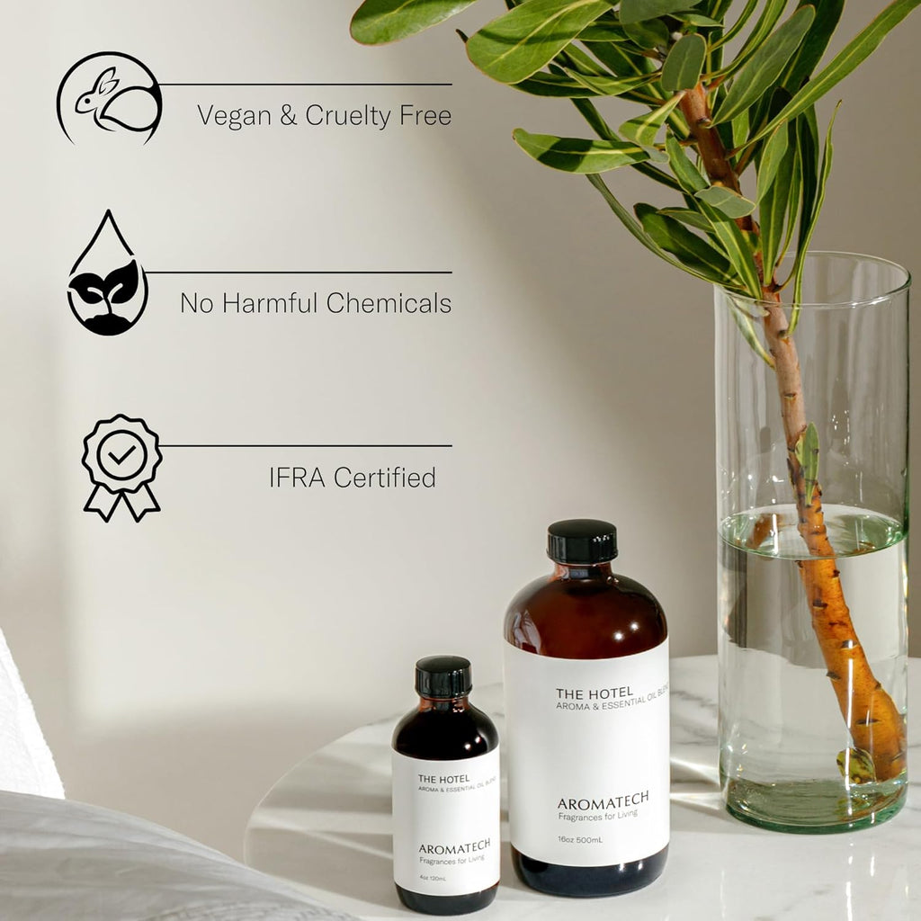 the Hotel Aroma Essential Oil Blend: Luxury Hotel Inspired Aromatherapy with Lemon, Lavender, Peach & Pine for Ultrasonic Diffusers & Nebulizers (500 Ml, the Hotel)