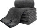 Hand Towels for Bathroom, Microfiber Face Towels, 11X20 Inch, 6 Pack | B-Grey, Soft Absorbent Wash Cloths for Spa, Hair, and Face. Quick Dry Decorative Towels Set of 6. Machine Washable